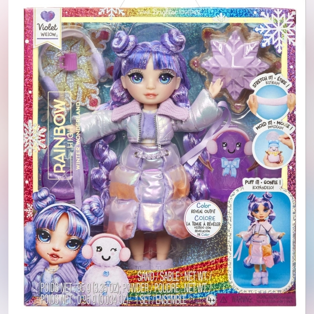 Rainbow High Winter Wonderland Violet - Purple 11” Fashion Doll, Magic Snow,